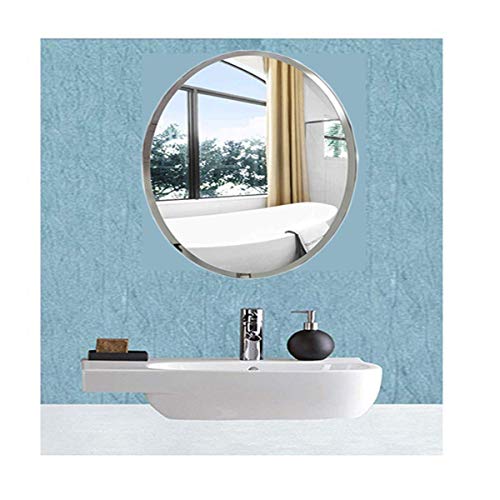 Quality Glass Tinitalo Round Shape Frameless Decorative Glass Wall Mount Mirror (Silver, 12X 12Inch, Qgfl 131)(Unframed ) - Image 1