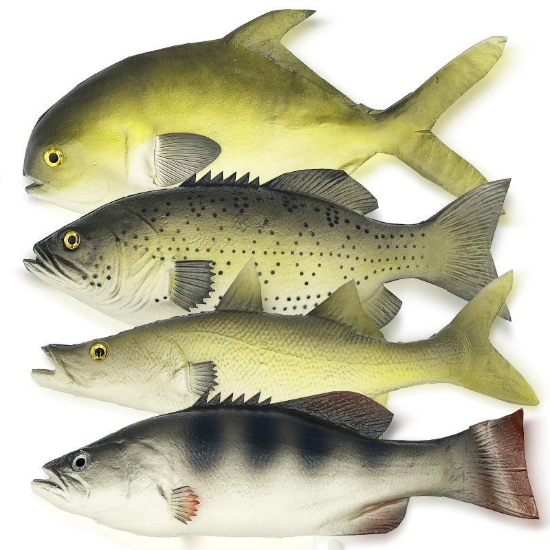 Nexboraque 4 Pack Fake Fish 11 Inch Artificial Fish Models Simulated Pretend Realistic Fish Lifelike Sea Fish for Party Display Kitchen Decor Photography Props 4 Types - Image 3