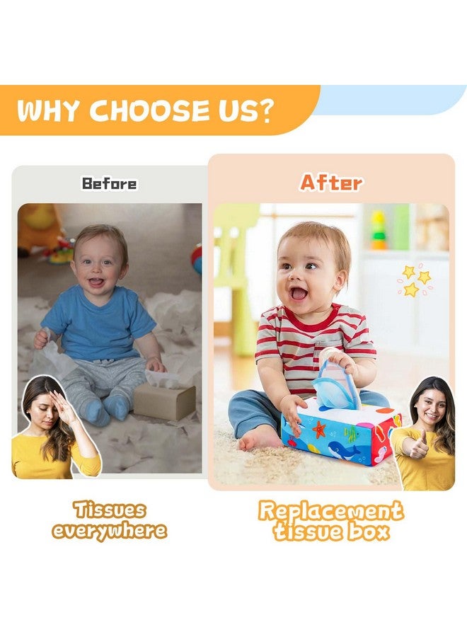 Yeeeasy Baby Tissue Box Toy Montessori Baby Toys for Infant 6,9,12 Months Sensory and Crinkle Tissue Box Toy for Boys&Girls Toddler Early Learning Gifts - Image 2