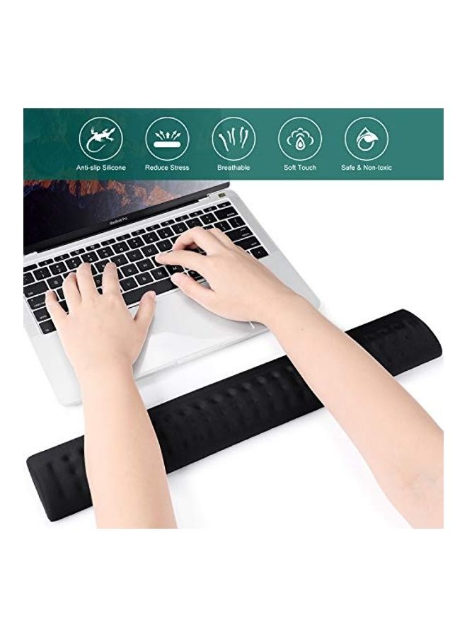 Loquat 2-Piece Keyboard And Mouse Wrist Rest Pad Set Black - Image 2