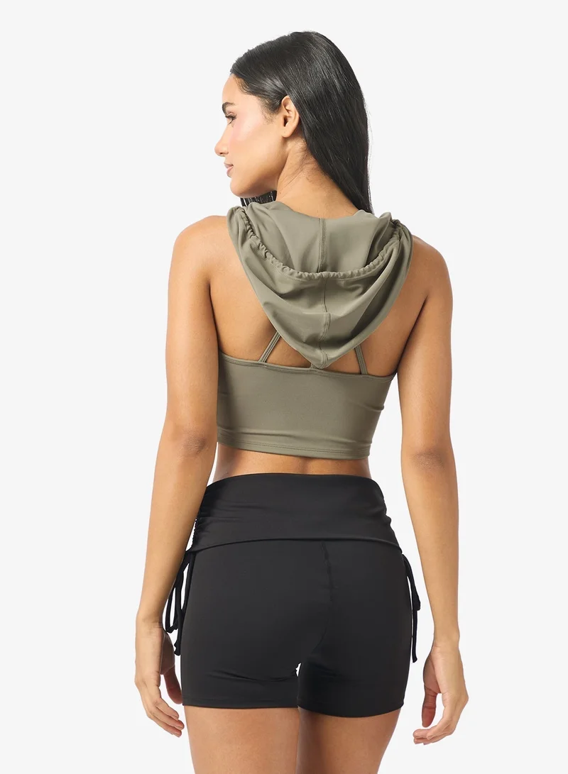 فورورد بلوزة قصيرة بقلنسوة