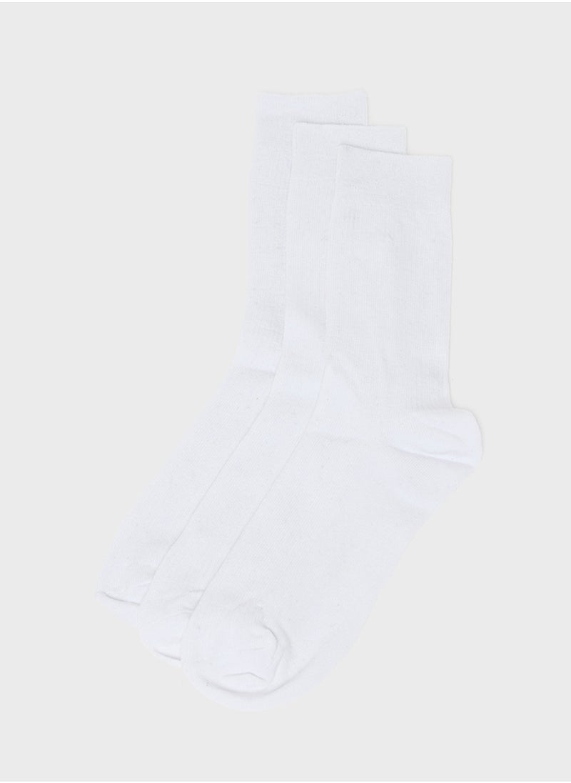 Seventy Five Basics Pack Of 3 Crew Length Socks  - Image 1