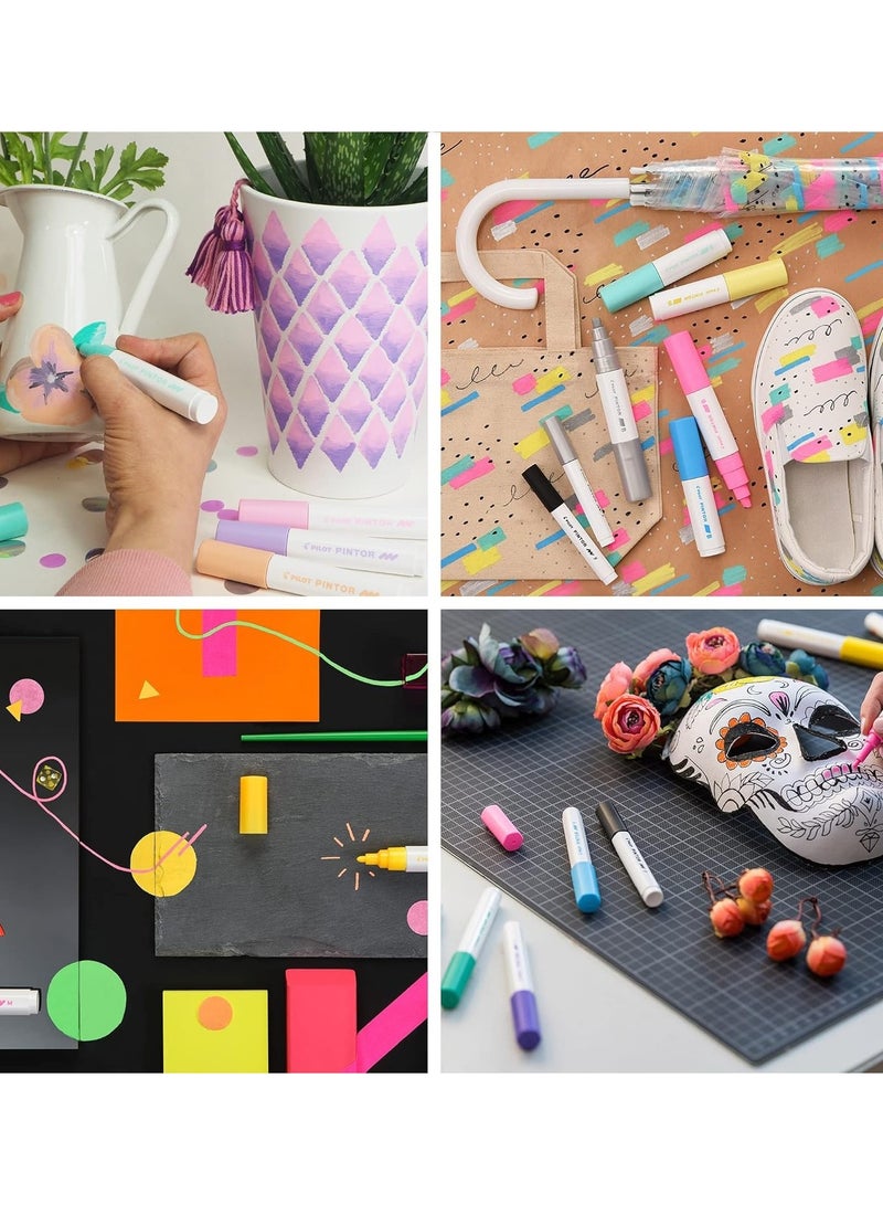 PILOT 6-Piece Pintor Water Based Paint Marker Fine 1.0mm Tip Basic Colours - Image 4