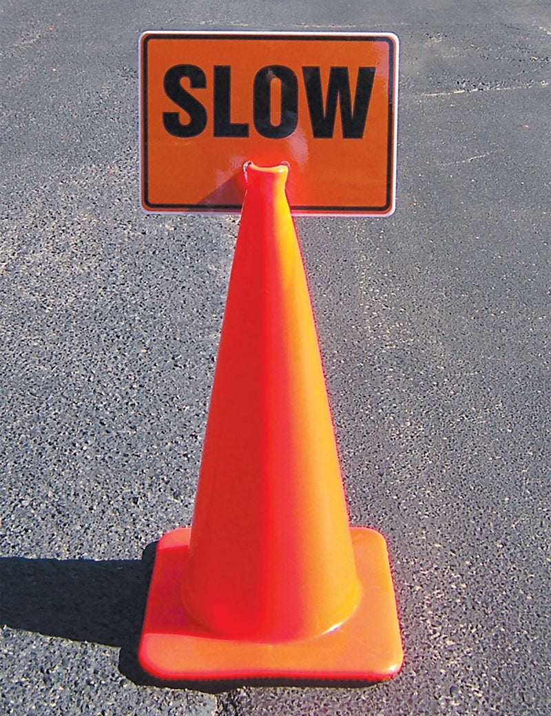 AccuformNMC "Keep Right (Arrow)" Traffic Cone Top Sign, Combine With Orange Cones to Create a Warning Sign, 10" x 14" Plastic Cone Sign, Made in the USA, FBC772 - Image 2