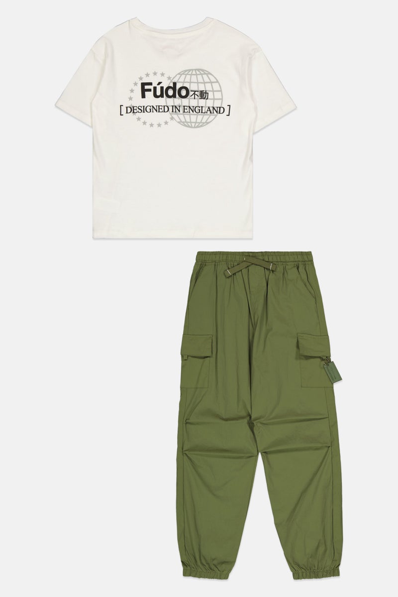 Fudo Kids Boys 2 Piece Brand Logo T-Shirts And Tactical Pants, Multicolor - Image 4