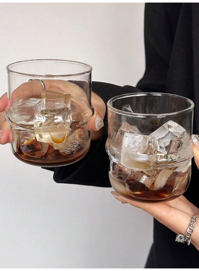 1 Piece Pack,Saturn Rings Striped Crystal Glasses (7cm*7cm*8cm),Glasses,Fruit Yogurt Glasses,Transparent Cocktail Glasses,Beer Glasses,Use in Home/Kitchen/Bar,Suitable for Any Scene,Great Gifts.  - Image 1