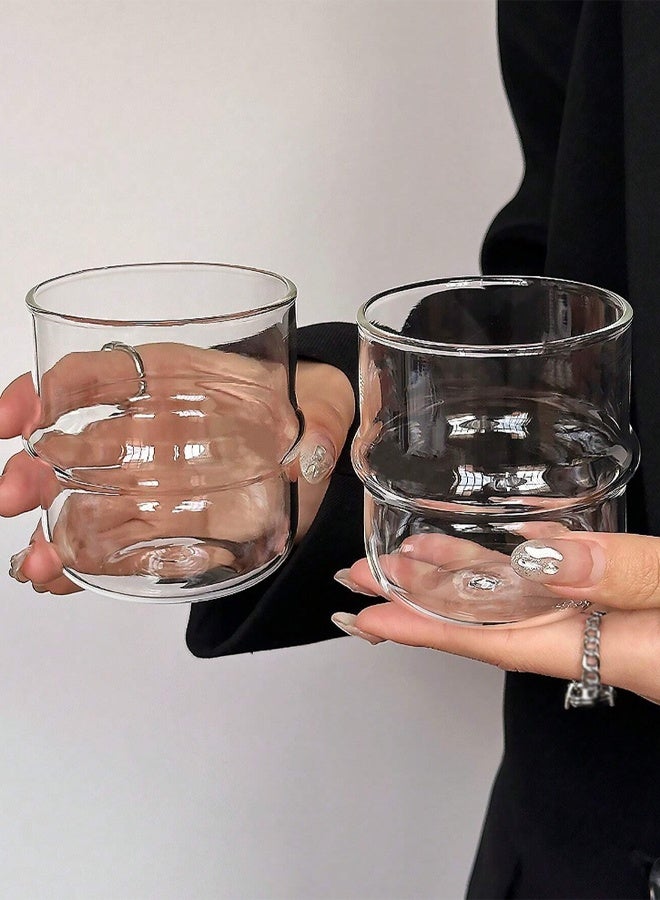1 Piece Pack,Saturn Rings Striped Crystal Glasses (7cm*7cm*8cm),Glasses,Fruit Yogurt Glasses,Transparent Cocktail Glasses,Beer Glasses,Use in Home/Kitchen/Bar,Suitable for Any Scene,Great Gifts.  - Image 2