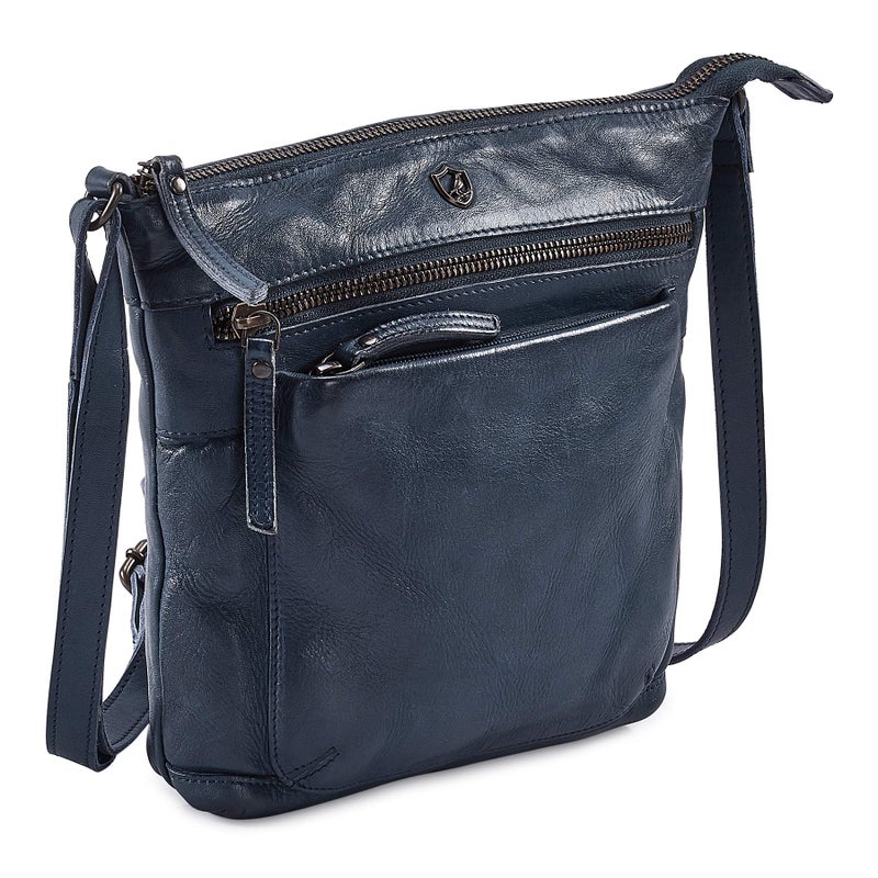 Cochoa Real Leather Purse for Women Crossbody Bag Travel Shoulder Handbag Small Vintage Pocketbook (Ocean Blue Washed Vintage) - Image 1