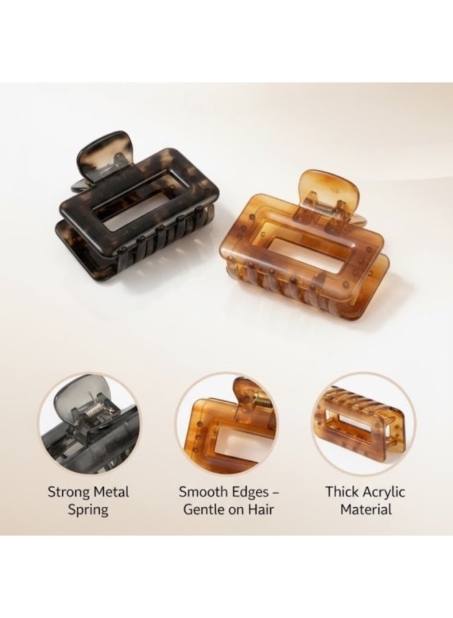 ألم الأسنان 6 قطع من مشابك الشعر للنساء والفتيات - بلاستيك قوي غير قابل للانزلاق مع زنبرك معدني، مشابك فك للشعر الكثيف أو المتوسط، إكسسوارات شعر صغيرة متينة للتصفيف، وتثبيت الانفجارات، والكعكات، وتسريحات الشعر اليومية (متعددة الألوان) - Image 2