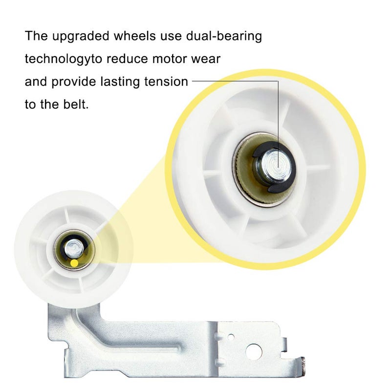 Azdele Upgraded Dryer Repair Kit Compatible With Samsung Roller Dc97-16782C Dryer Belt Dc66-00805A  Idler Pulley Dc96-00882C  Replacement For Dv56H9000Ep Dv56H9000Ew Dv56H9000Gp Dv56H9000Gw Dv56H9100Eg - Image 4
