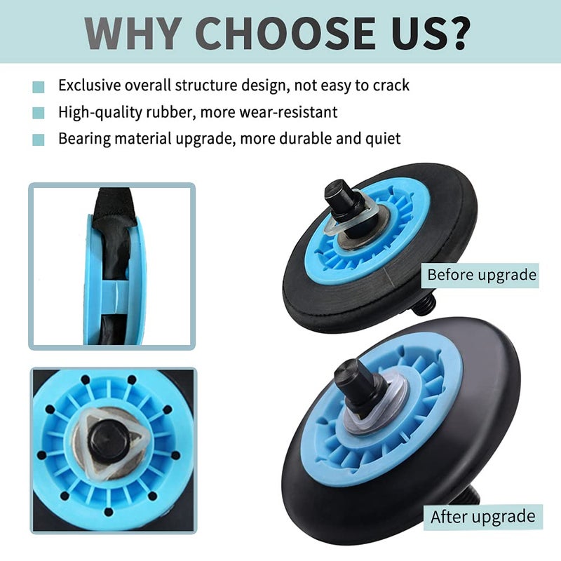 Azdele Upgraded Dryer Repair Kit Compatible With Samsung Roller Dc97-16782C Dryer Belt Dc66-00805A  Idler Pulley Dc96-00882C  Replacement For Dv56H9000Ep Dv56H9000Ew Dv56H9000Gp Dv56H9000Gw Dv56H9100Eg - Image 5