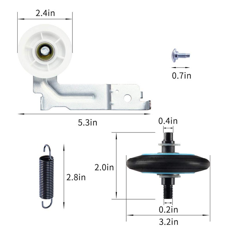 Azdele Upgraded Dryer Repair Kit Compatible With Samsung Roller Dc97-16782C Dryer Belt Dc66-00805A  Idler Pulley Dc96-00882C  Replacement For Dv56H9000Ep Dv56H9000Ew Dv56H9000Gp Dv56H9000Gw Dv56H9100Eg - Image 2