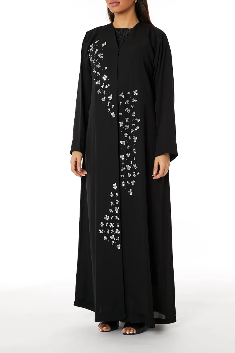 Moistreet Embellished Flared Sleeve Abaya