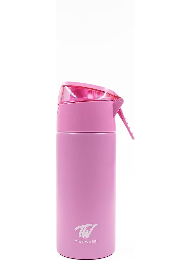 TINY WHEEL Stainless Steel Spray Bottle 400 Ml Capacity Pink - Image 1