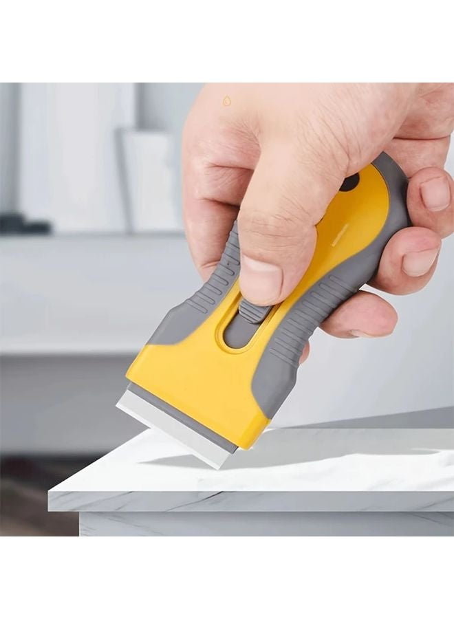 Heavy Duty Yellow Razor Blade Scraper Tool Multi Surface Paint Stripper Window Cleaner - Image 2