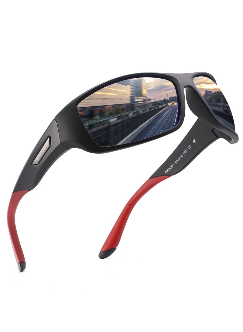 بوكيلار نظارات شمسية PUKCLAR للرجال والنساء مع عدسة مقطبة للاستخدام في الرياضة والجري وركوب الدراجات والصيد والقيادة والجولف إطار TR90 - Image 1