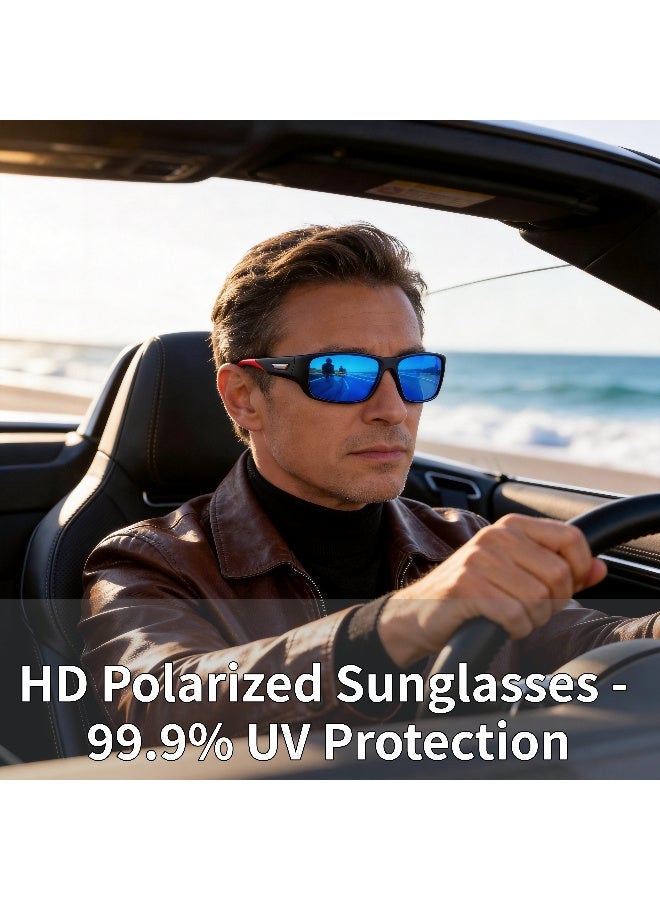 بوكيلار نظارات شمسية PUKCLAR للرجال والنساء مع عدسة مقطبة للاستخدام في الرياضة والجري وركوب الدراجات والصيد والقيادة والجولف إطار TR90 - Image 2