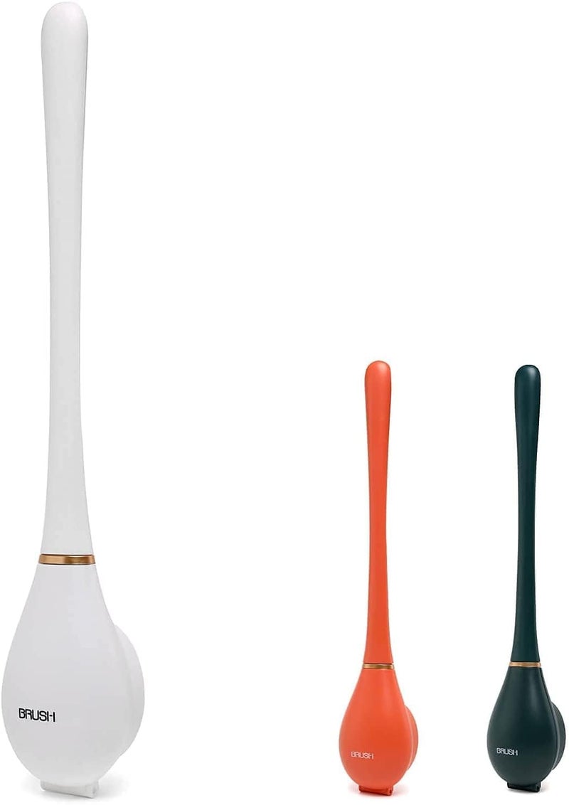 BBRAIMEN Silicone Toilet Brush with Holder Slim Flex Toilet Brush No-Slip Long Handle Soft Silicone Bristle Clean Toilet Corner Easily (New Toilet Brush) (Pack of 1) - Image 2