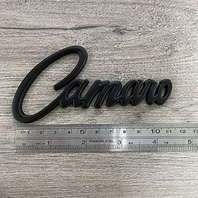 rayihni 2Pc Camaro Emblem 3D Metal Badge Sticker Letter Nameplate Replacement For Camaro Ss Zl1 Z28 Black - Image 2