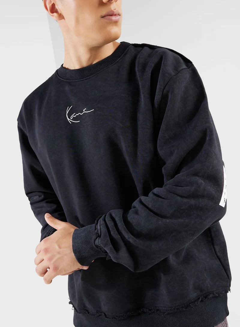 Karl Kani Small Signature Distressed Oversized Sweatshirt