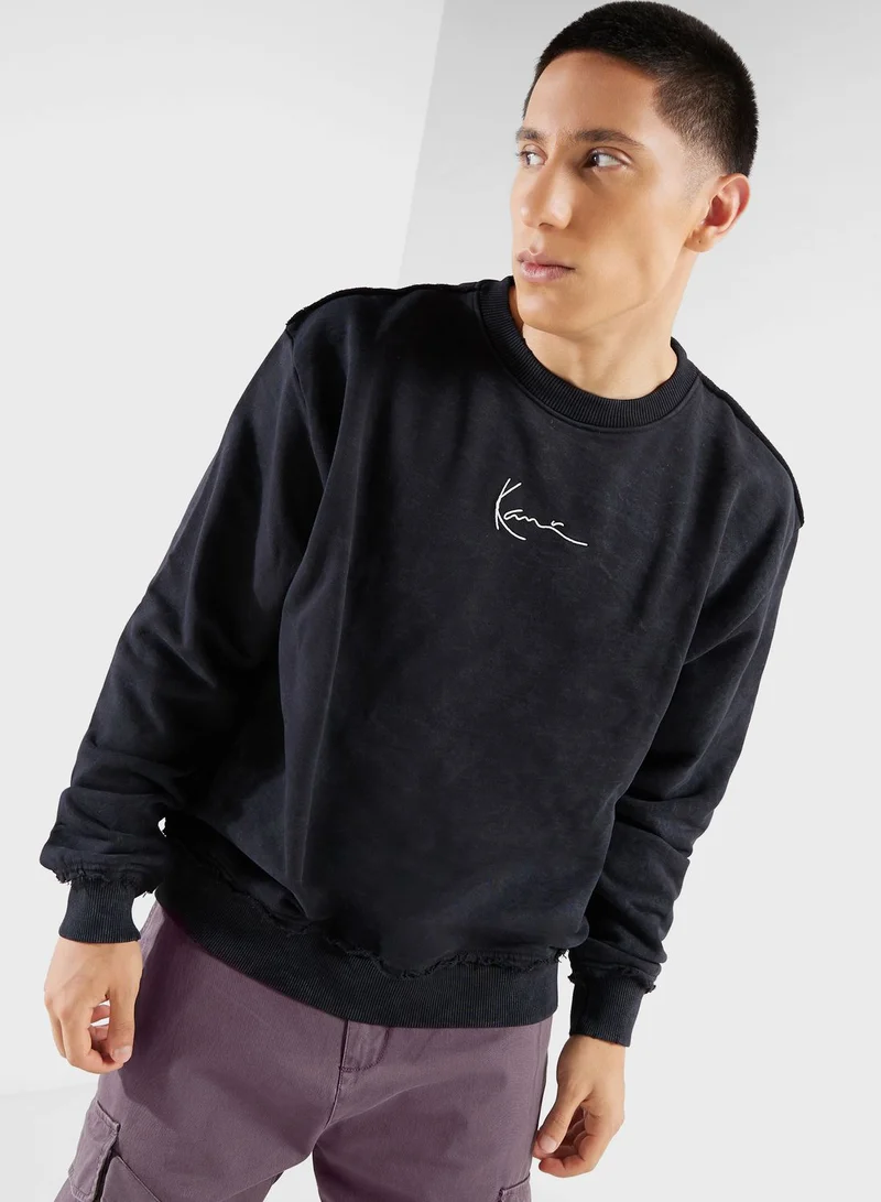 Karl Kani Small Signature Distressed Oversized Sweatshirt