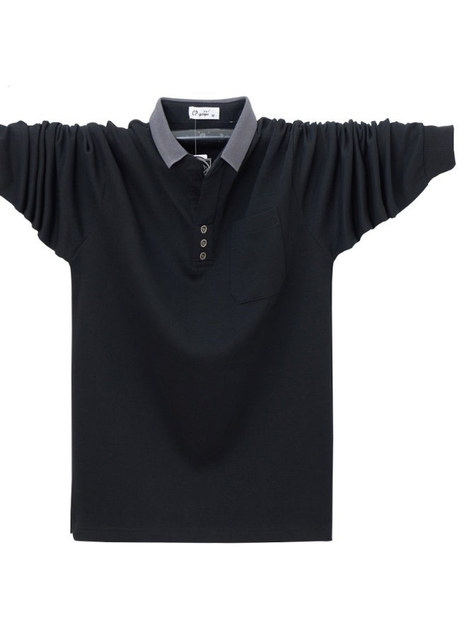 Autumn Men's Polo Shirt Long Sleeve Business Work Shirts Male Pocket Soild Color Casual  Clothing Men Tops - Image 1