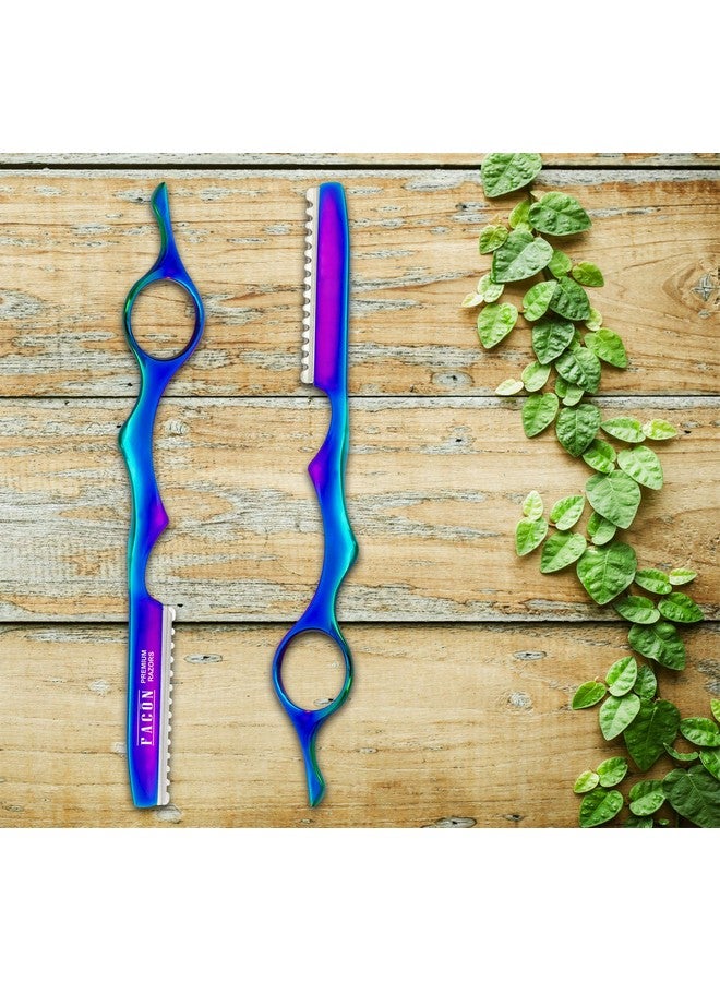 FACON Facón Professional Hair Styling Thinning Texturizing Cutting Faether Razor + 10 Replacement Blades - Image 4