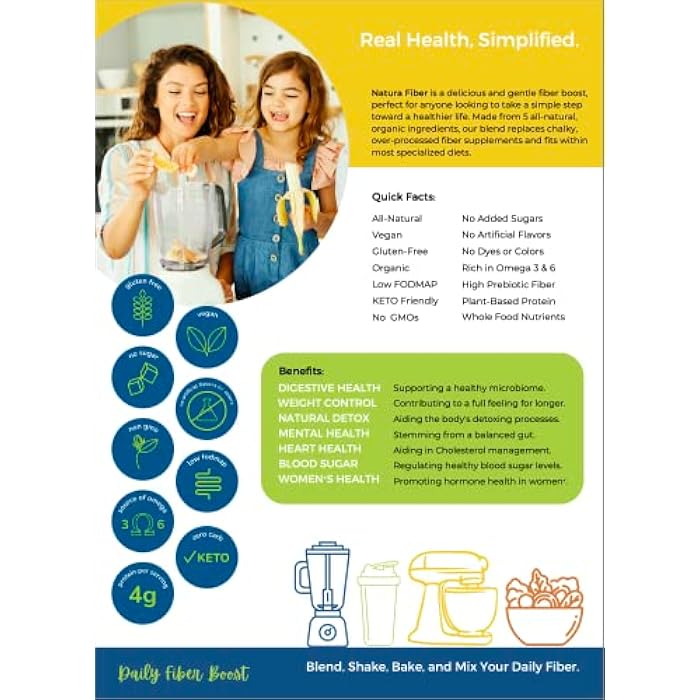 Natura Fiber All-Natural Organic Fiber Powder Supplement, Plant-Based Whole Food Ingredients, No Artificial Colors or Flavors - Image 4