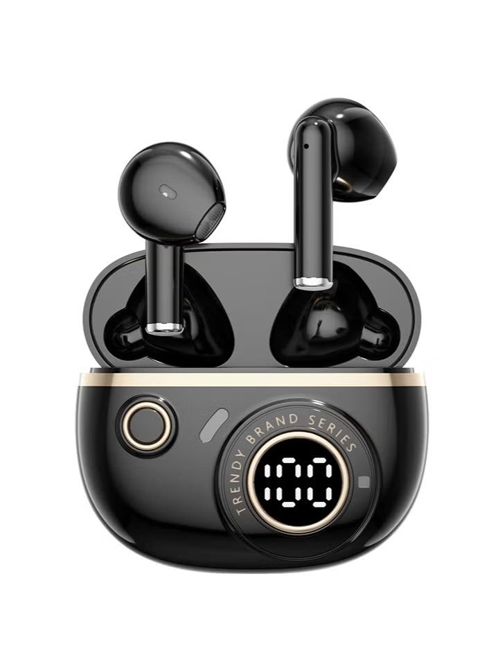 سماعات أذن لاسلكية تعمل بتقنية البلوتوث مزودة بسماعات أذن لاسلكية 5.4 بلوتوث لإلغاء الضوضاء لنظامي أندرويد وآيفون سماعات لاسلكية لرياضة الجري وركوب الدراجات وقيادة الجيم (أسود) - Image 1