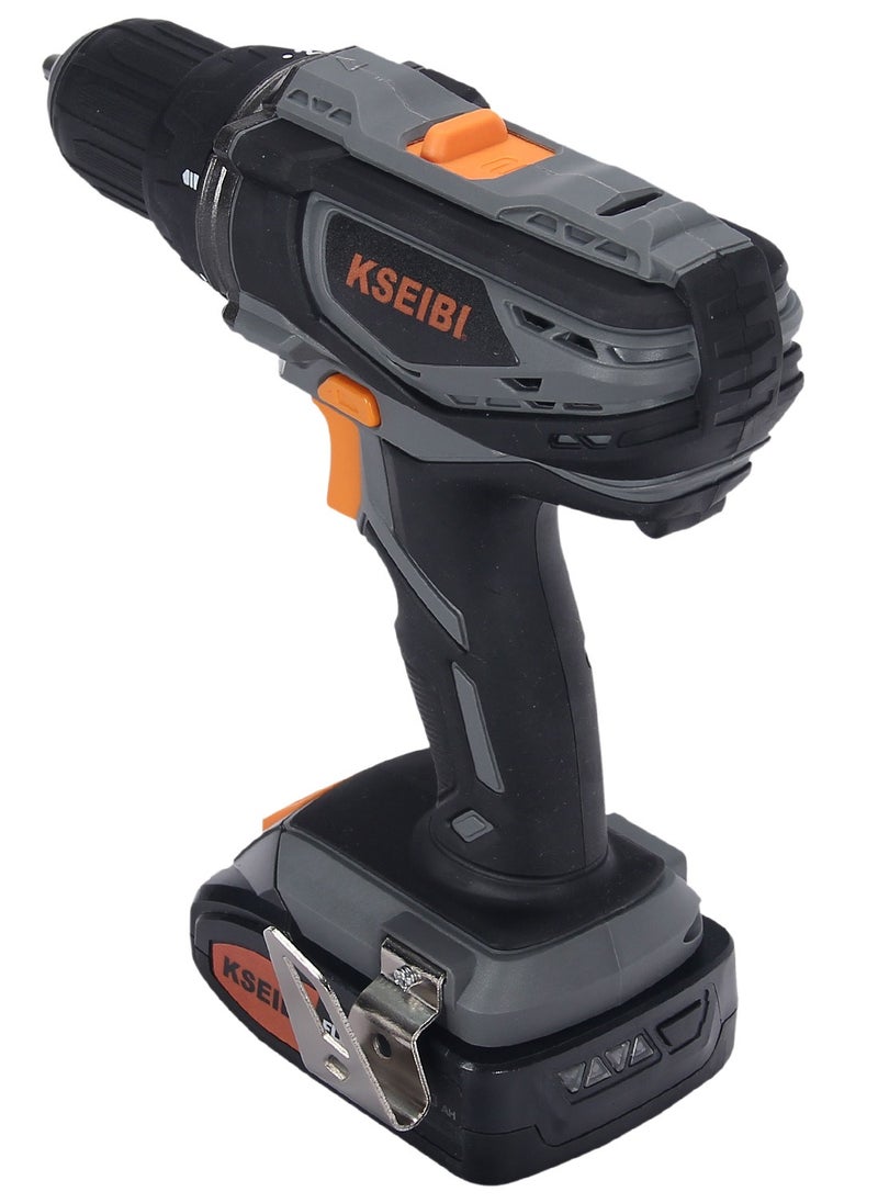 KSEIBI - Cordless Drill, 20V Power Drill with Variable Speed 0-350/0-1400 Rpm, Electric Drill for Drilling Wood, Metal, Plastic, Drywall, Screws, DIY, Plumbing and Electrical Work 1 Battery & Charger Included - Image 1