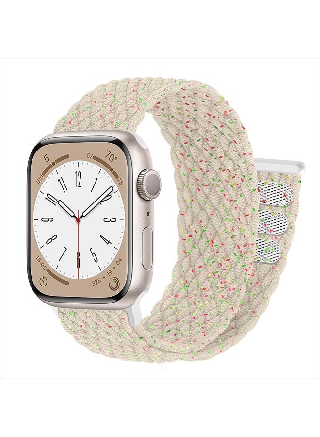 Stretchy Braided for Apple Watch Band 40mm 41mm 38mm 38 41 40 mm Women/Men,Solace Elastic Nylon Sport Solo Loop Strap for Apple watch series 8 bands iWatch 7 6 5 4 3 2 se