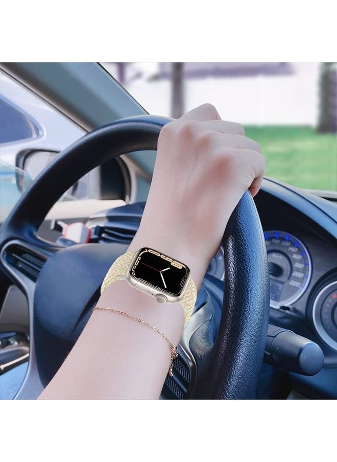 Wowstrap - Stretchy Braided for Apple Watch Band 40mm 41mm 38mm 38 41 40 mm Women/Men,Solace Elastic Nylon Sport Solo Loop Strap for Apple watch series 8 bands iWatch 7 6 5 4 3 2 se - Image 1