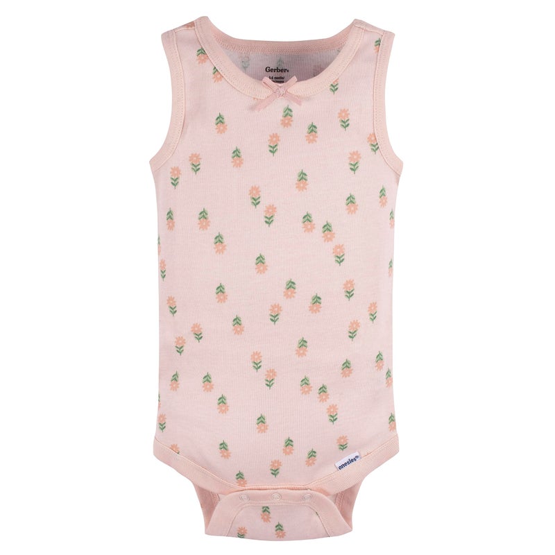 Gerber Baby Girls Multi-Pack Sleeveless Onesies Bodysuit Flowers 18 Months - Image 5