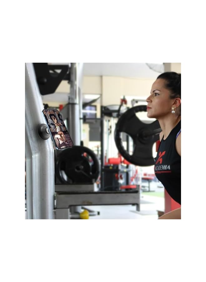 S-TOP Dual Magnetic Phone Holder Strong Magnet Mount & 360° Adjustable Universal Fit for All Phones Ideal for Gym Car Comes with Magnetic Ring for Non-Magnetic Mobile Phones - Image 3