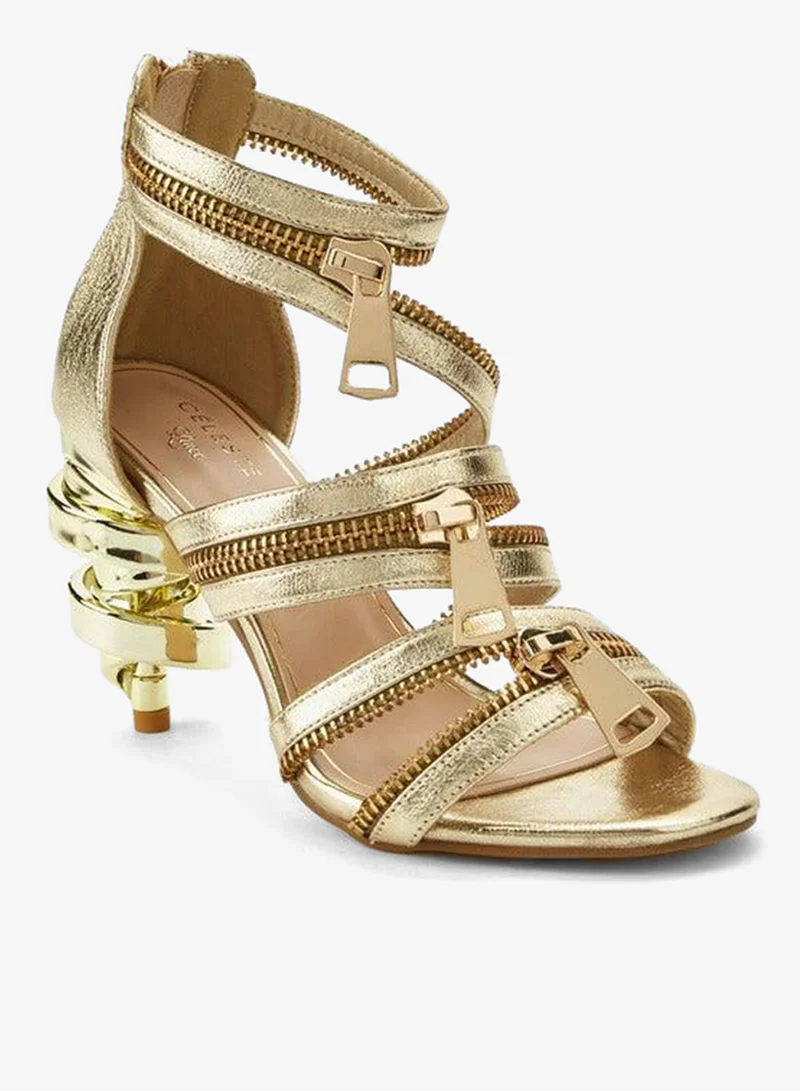 Celeste Women Zip Closure Strap Sandals
