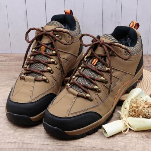 DELELE 2 Pair Round Wave Shape Non Slip Heavy Duty and Durable Outdoor Climbing Shoelaces Red&Brown Hiking Shoe Laces Shoestrings-47 inch - Image 2