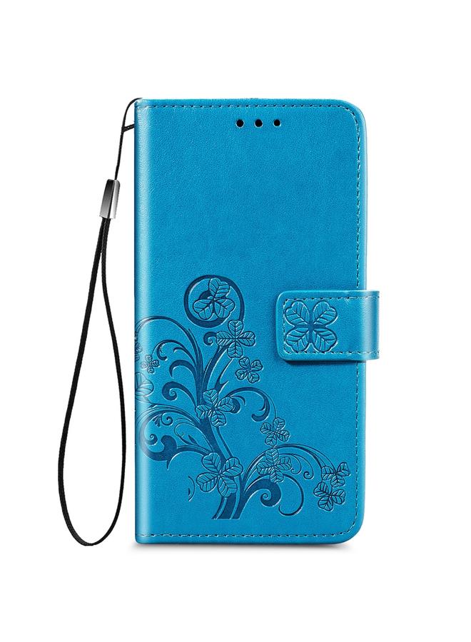 اس-توب جراب لهاتف OPPO Reno 3 / Find X2 Lite، جراب جلدي منقوش بأربع أوراق لحماية الهاتف المحمول مع حبل وفتحة للبطاقات ومحفظة ووظيفة القوس - Image 2