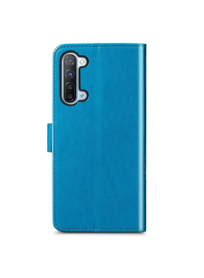 اس-توب جراب لهاتف OPPO Reno 3 / Find X2 Lite، جراب جلدي منقوش بأربع أوراق لحماية الهاتف المحمول مع حبل وفتحة للبطاقات ومحفظة ووظيفة القوس - Image 3