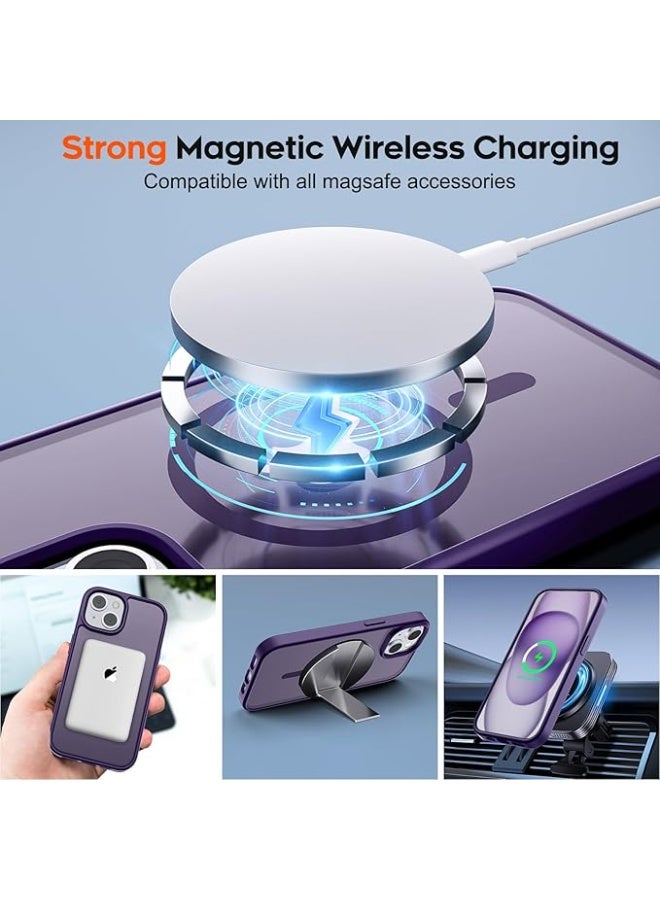 Magnetic iPhone 14 Plus Phone Case, [Compatible with Magsafe] Slim Fit Matte Design Shockproof Bumper Protective Drop Protection Girls Women Boys Men Cover for iPhone 14 Plus (Deep Purple) - Image 5