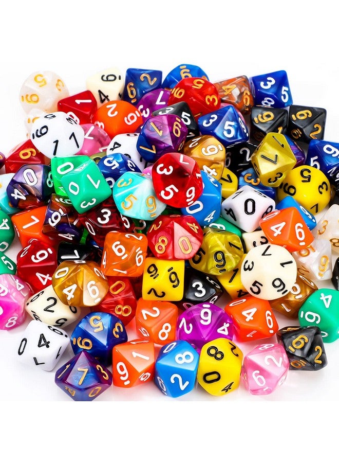 Skylety Skylety 200 Pieces Polyhedral Dice Sets with Black Pouch Compatible with RPG MTG Tabletop Role Playing Table Games Multi Colored Assortment (10 Sided Style)  - Image 1