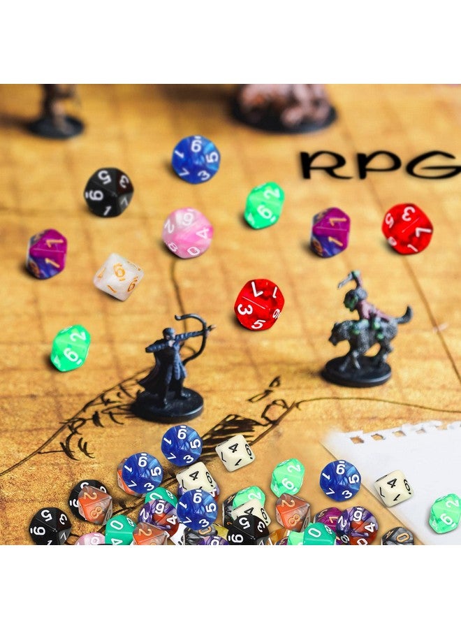 Skylety Skylety 200 Pieces Polyhedral Dice Sets with Black Pouch Compatible with RPG MTG Tabletop Role Playing Table Games Multi Colored Assortment (10 Sided Style)  - Image 5