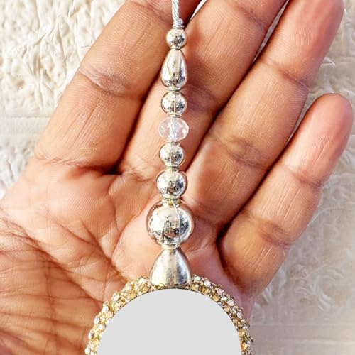 Adikala Craft Store Handmade Work Ethnic Sequin Tassel Latkan Set of 2 for Saree Pallu, Designer Blouse, Dupatta and Lehenga (Silver Mirror) - Image 5