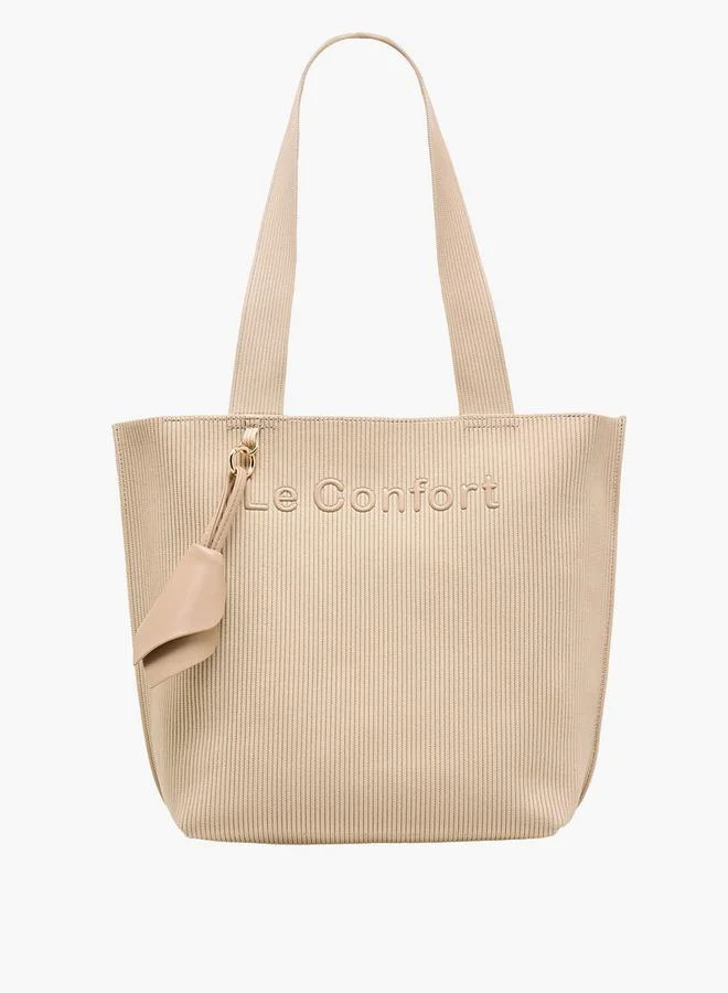 لو كونفورت Textured Tote Bag with Double Handle