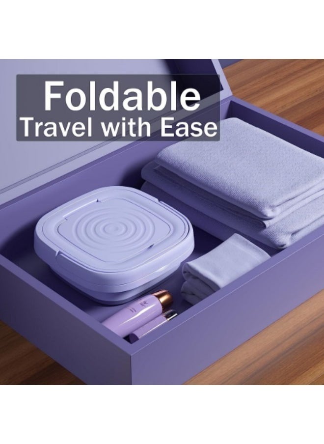 8L Portable Washing Machine, Folding Clothes Washing Machine, Mini Portable Bucket Washer Purple