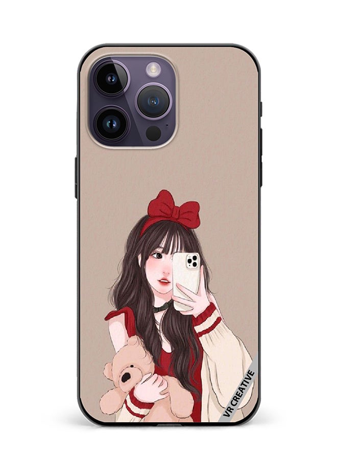 VR CREATIVE Protective Case Cover For Apple iPhone 16 Pro Max Girl Holding Teddy Design Multicolour