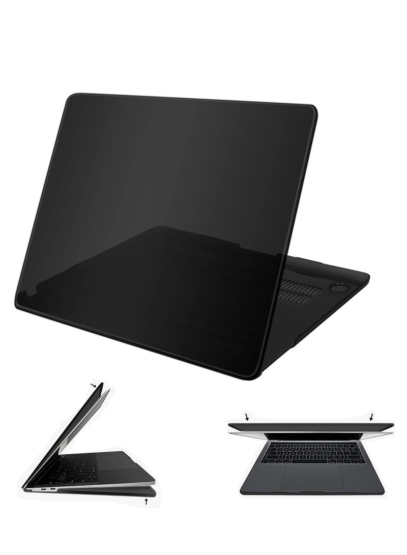 غطاء صلب مطاطي متوافق مع ماك بوك إير 13.6 بوصة إصدار 2022 2023 2024 2025 M4 A3240/M3 A3113/ M2 A2681 مع شاشة ريتينا السائلة وTouch ID، غطاء واقي بلاستيكي صلب، أسود - Image 1