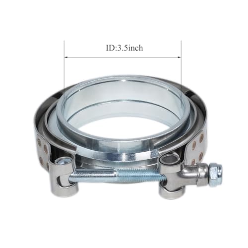TuhooMall 3.5 Inch Stainless Steel Exhaust V Band Clamp Male Female Flange Assembly,3.5 Inch V Band Clamp with Flanges for Turbo Downpipes Exhaust Systems (3.5 inch) - Image 5