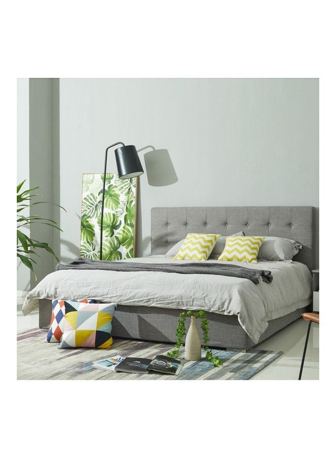 هاوس ون أوكلاند| هيكل سرير من المخمل 180x200 سم - رمادي - Image 1