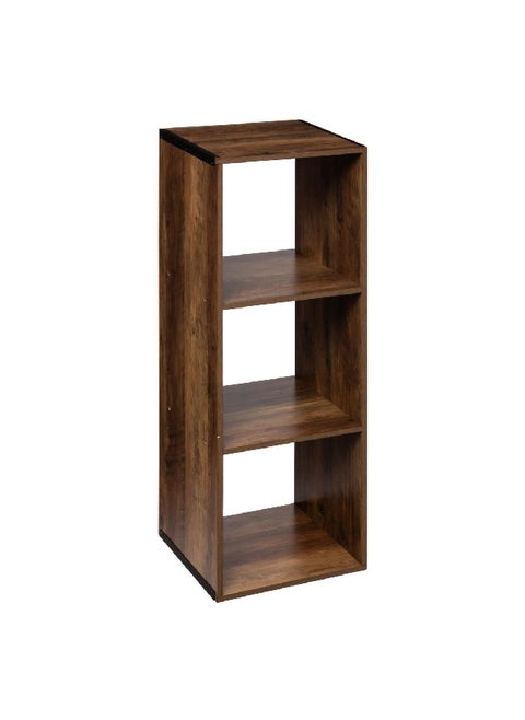 3-Compartment Mix N Modul Wooden Storage Shelf Brown 100.5 x 32 x 34.5 cm 167862