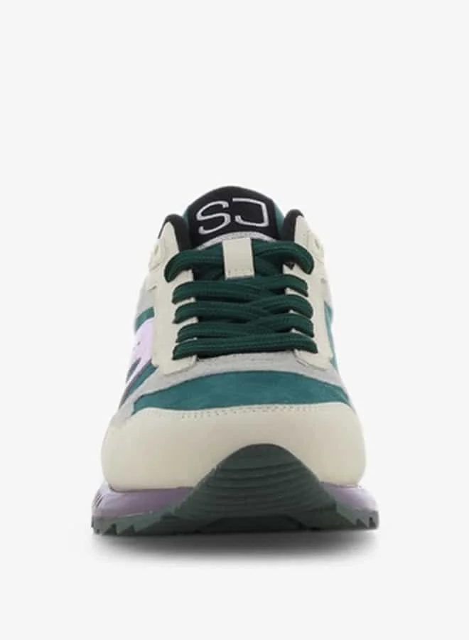 اس جي Women's Panelled Lace-Up Low Ankle Sneakers